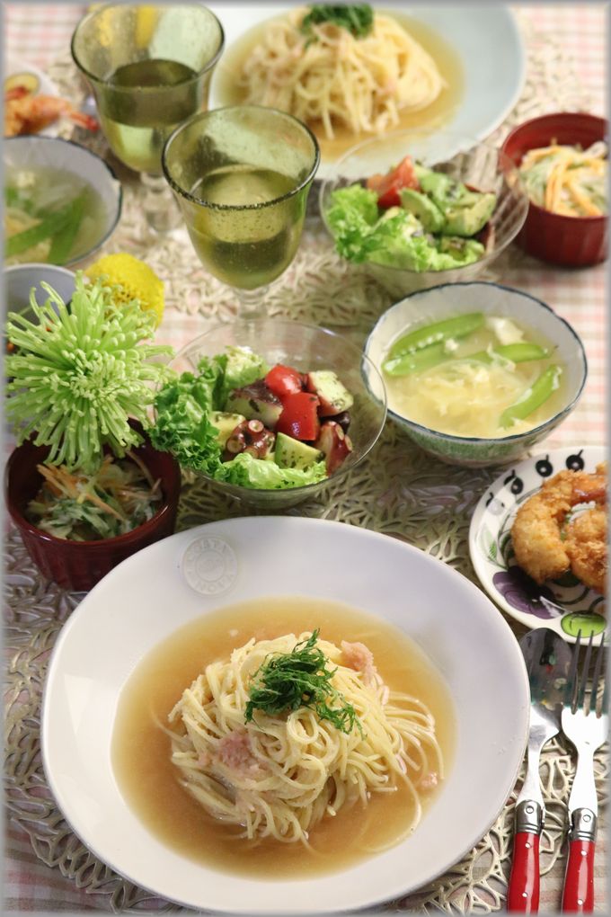 たらこパスタの献立はどうする?おすすめなサラダやスープを紹介食・料理オリーブオイルをひとまわし