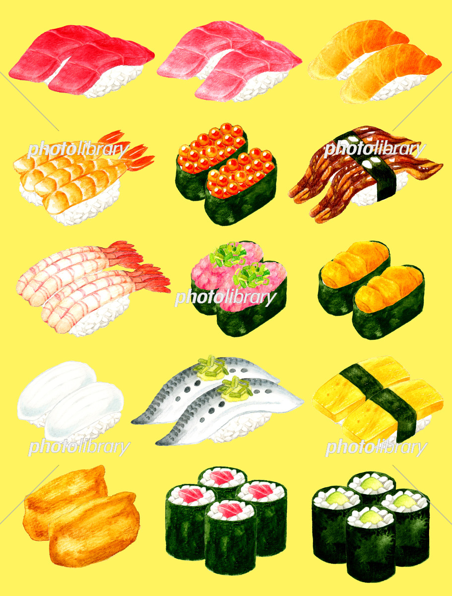 サーモンの握り寿司のイラスト無料のフリー素材 イラストエイト