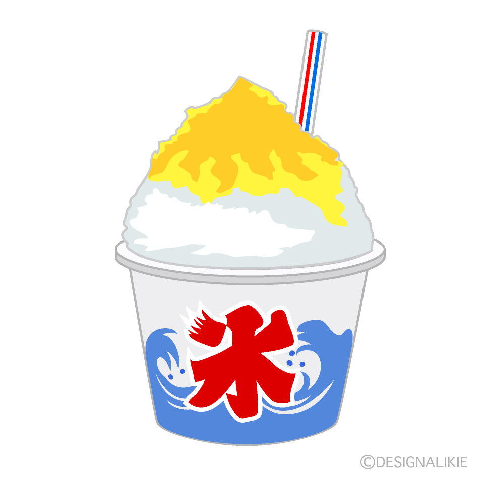 屋台のかき氷 緑 イラストのフリー素材イラストイメージ