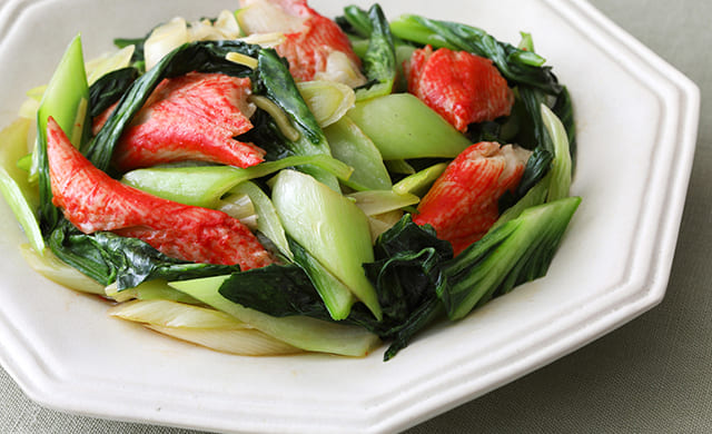 ふわふわ卵とチンゲン菜の中華炒め