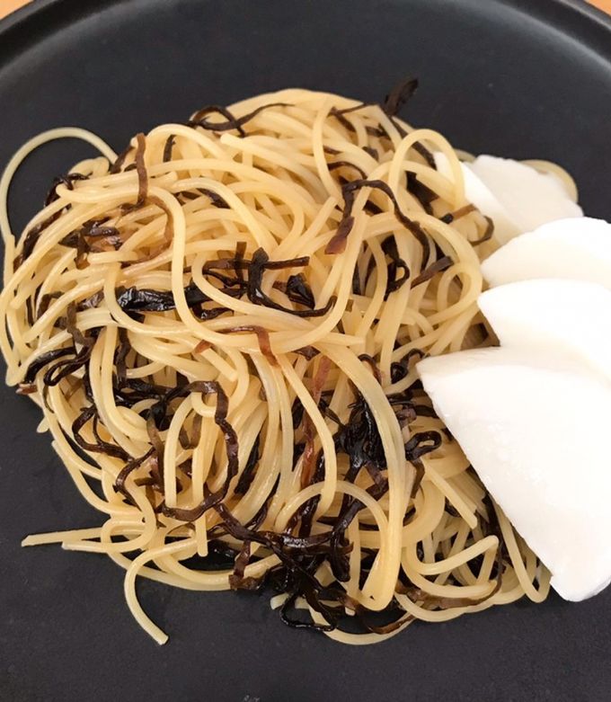 キャベツとツナの塩こんぶパスタ