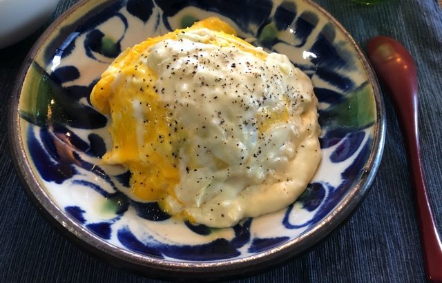 簡単♪鮭と法蓮草のクリームオムライス