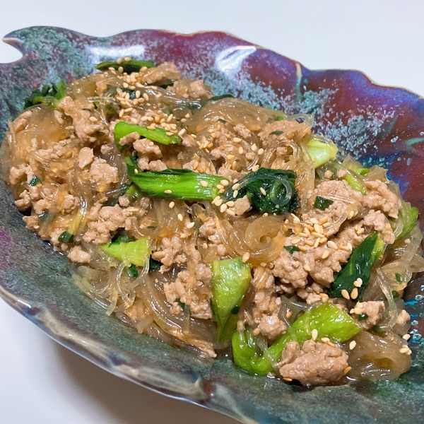 春雨とひき肉の野菜炒め 炒め物 のレシピ 作り方:白ごはん.com