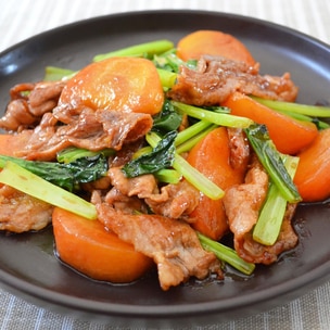 豚薄切り肉と舞茸ナスのコチュジャン炒め