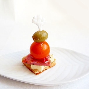 ミニトマトとうずらのハムきゅうり巻きピンチョスꕤ୭