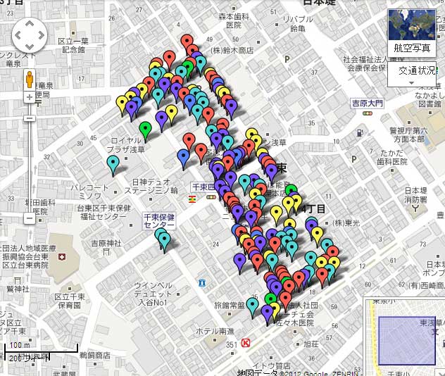 吉原（ソープ街の中のアパート）「ヴィナス」の裏手。円形のデザイン。 – 古今東西舎