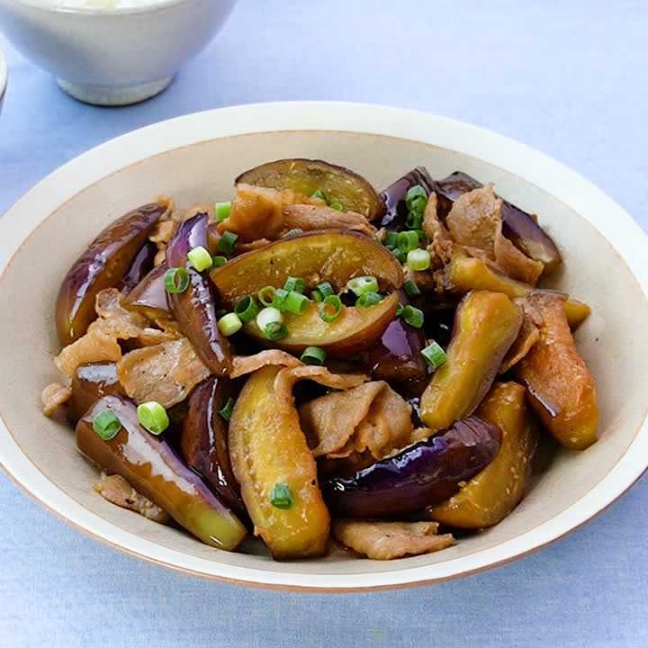 豚バラ肉となすのうま塩炒め