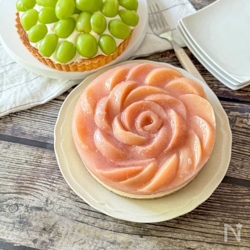 おうちにある材料で簡単ꕤ桃の丸ごとケーキ風✧˖°