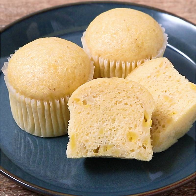 電子レンジで*簡単*バナナ蒸しパン