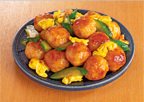 豚バラ肉団子のきゅうりソースかけ❣️