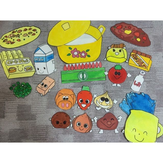 ダウンロード イラスト4種類 ケーキ カレー アイス ジュース を作ろう! 封筒シアター作り方付きあおりんご保育教材ショップ