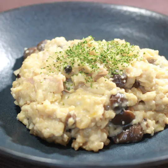 レンジで出来る！オートミールリゾット レシピオートミールレシピ1人暮らしレシピチーズリゾットレンジで簡単豆乳レシピオートミールダイエットレシピ１人暮らしひとりめし１人ごはん