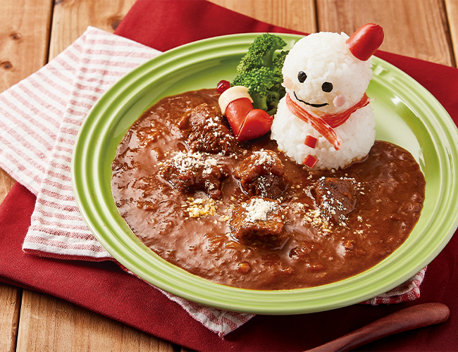 クリスマスデコカレー♪ 雪だるまのカレーライス！: HIMAWARI