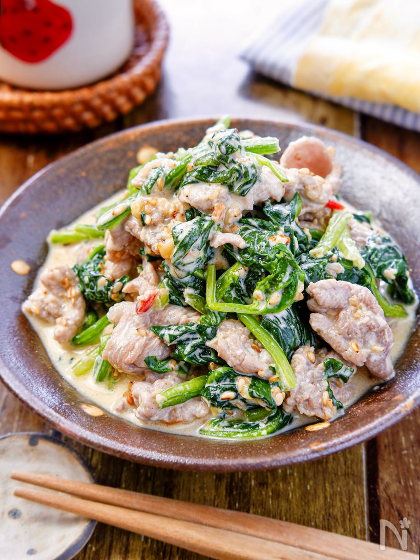 ほうれん草と豚のマヨポンソテー by beticoクックパッド簡単おいしいみんなのレシピが392万品