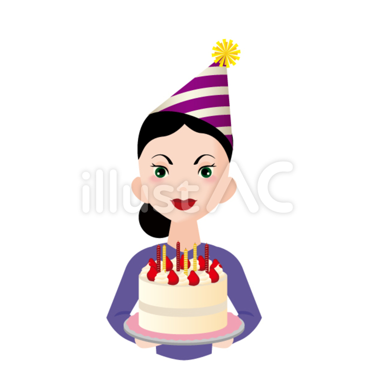 ケーキをもつ女性イラスト - No: 23379985無料イラスト・フリー素材なら「イラストAC」