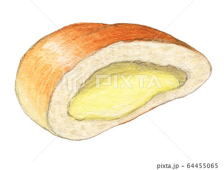 クリームパンイラストのフリー素材イラストイメージ