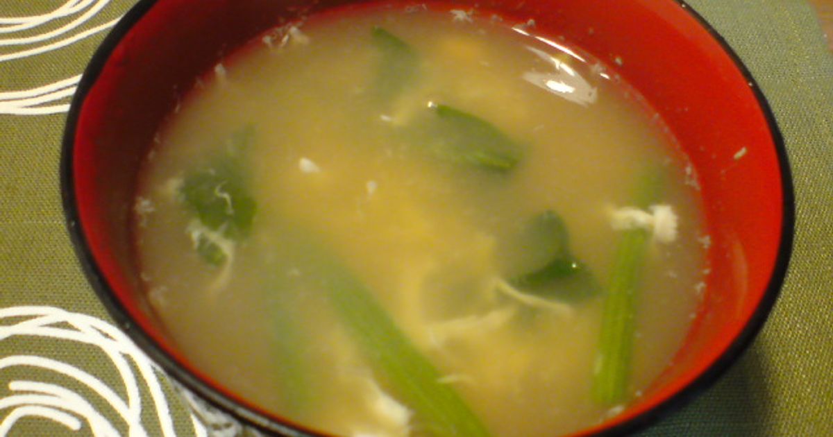 めちゃ安♡簡単スープ『豆苗のとろたま中華スープ』