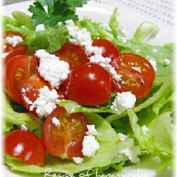 ケールとスナップえんどうとカッテージチーズのサラダ