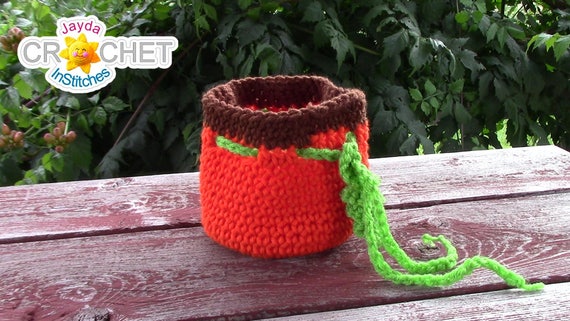 ハンドメイド 巾着袋 猫と植物のデザイン オレンジ色のかぼちゃのガーランド付き 簡単