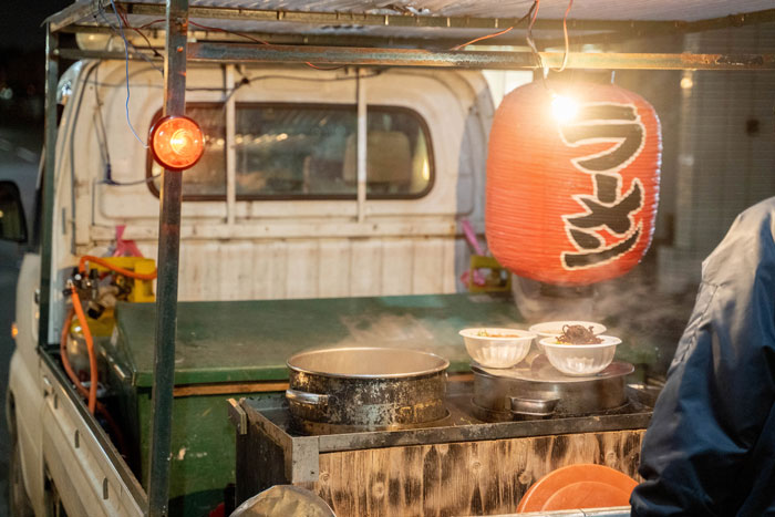 屋台 引き車 移動販売 リヤカー ラーメン おでん屋 チャルメラ