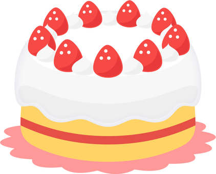 お誕生日ケーキの簡単かわいいイラスト・絵の描き方誕生日祝い・バースデーホールケーキ・食べ物・おしゃれ・ゆるい・手書き・ボールペン・手帳用
