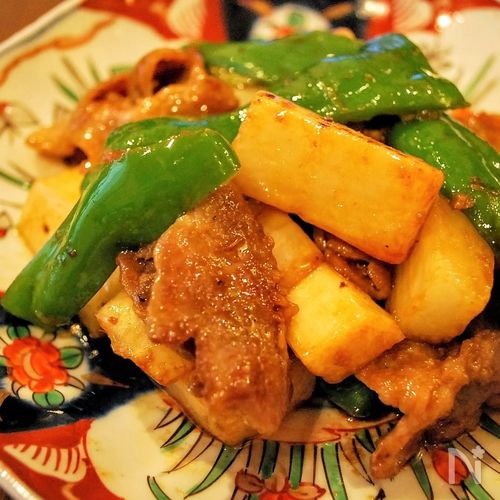 豚バラと長芋の梅オイスター炒め