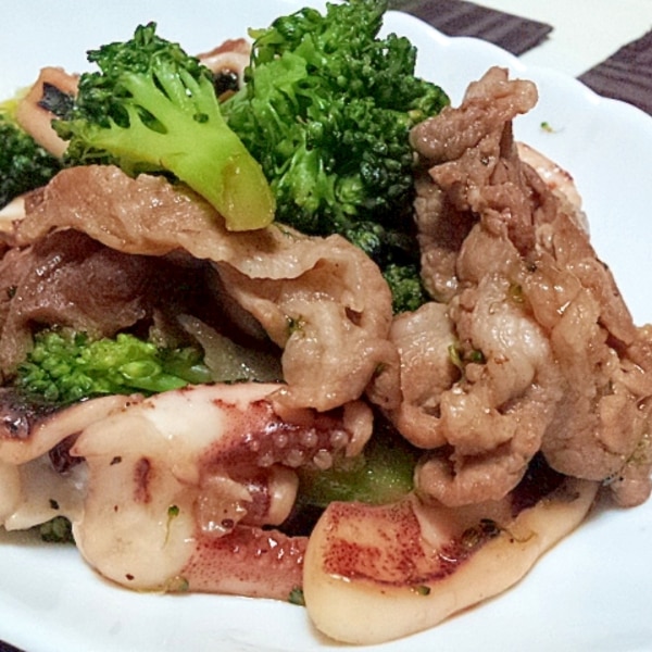 いかとブロッコリーのオイスター炒め