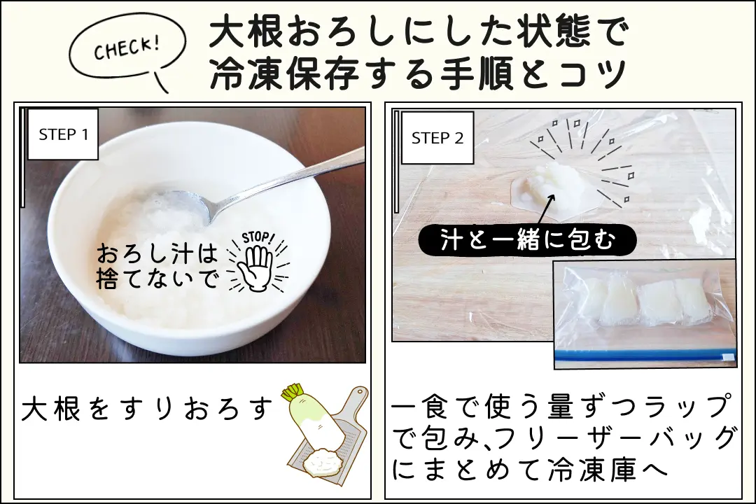 大根おろしの冷凍保存テク おいしさ長持ちで使いやすい！ 便利な保存方法季節の食材のHOW TOアマノフーズ公式ブランドサイト