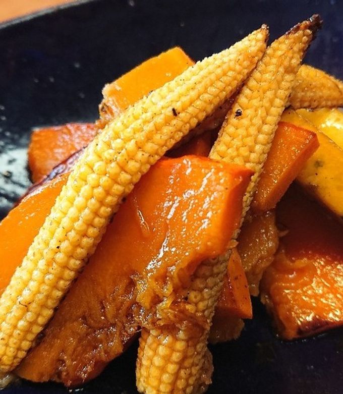 かぼちゃとナスの彩りきれいな焼き浸し