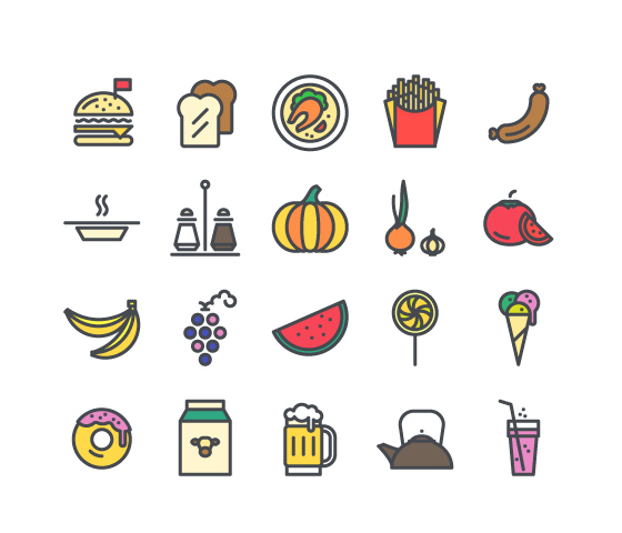 無料ドット素材 食べ物・料理系アイコン - りりぃカンパニー - BOOTH
