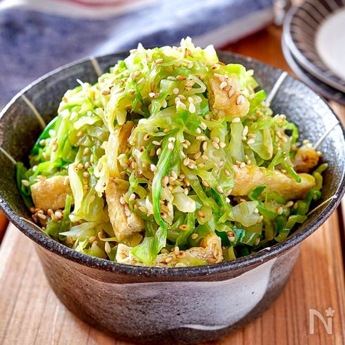 レンジで☆キャベツと油揚げの煮浸し レシピ・作り方 by ichi5 - 楽天レシピ