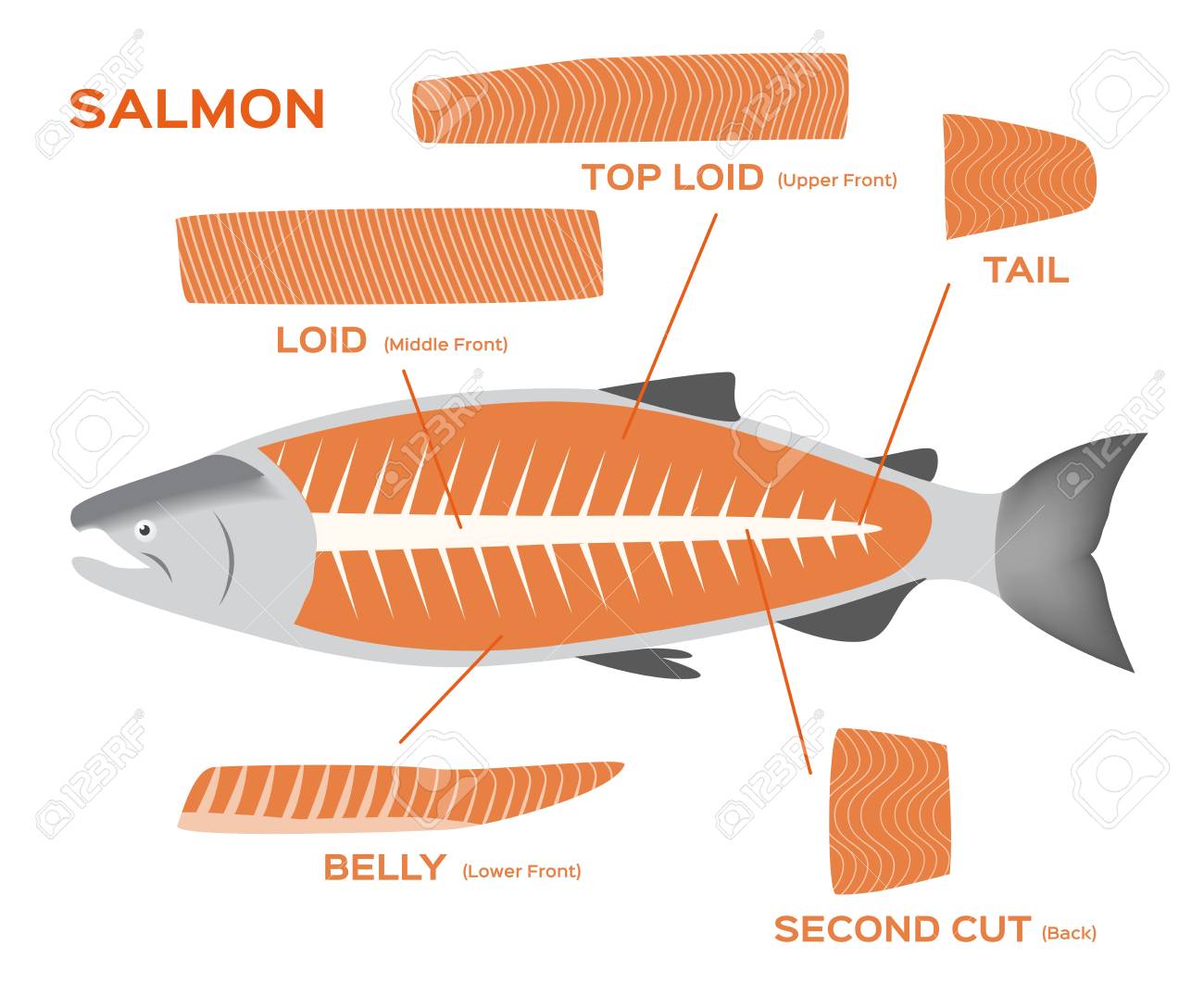 サーモンのお刺身イラスト - No: 87192無料イラスト・フリー素材なら「イラストAC」