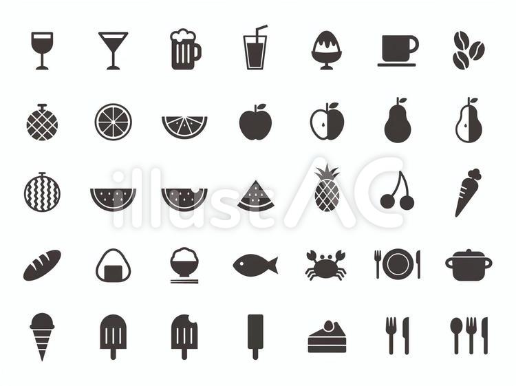 商用可 食べ物・飲み物アイコンセットの決定版「100 Colored Food & Drink Icons」