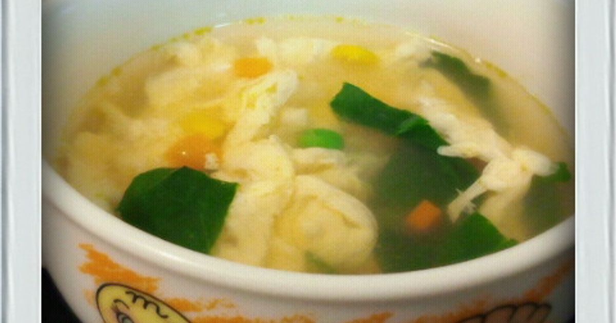 ほうれん草とモヤシのかきたまスープ