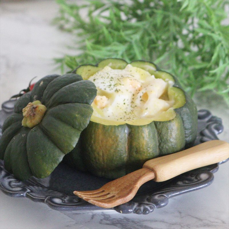 簡単！かわいい★坊ちゃんかぼちゃの丸ごとグラタン★♪