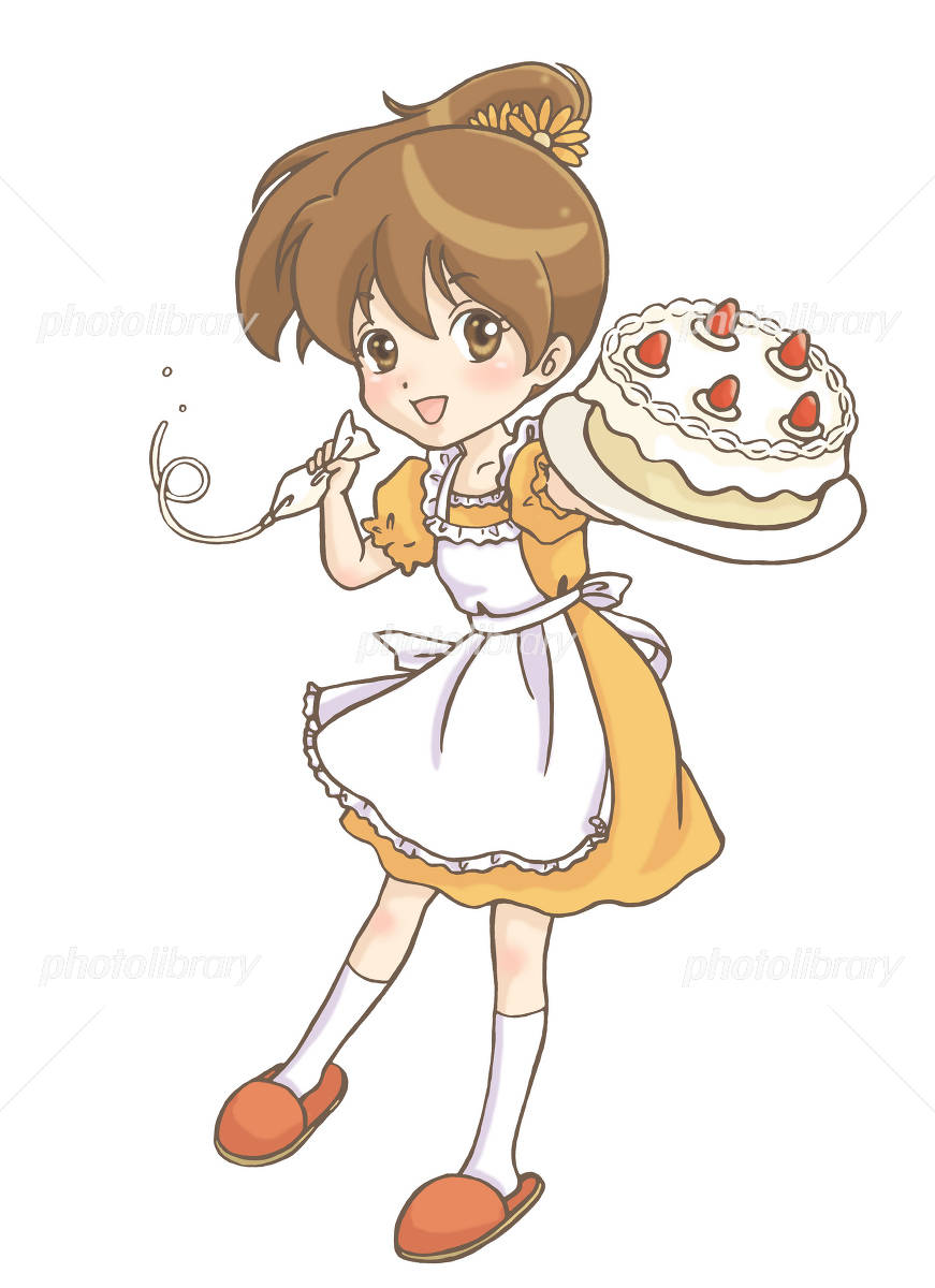 ケーキを持った女性のイラスト素材183959956 毎月1点無料 フリー のストックフォト イメージマート
