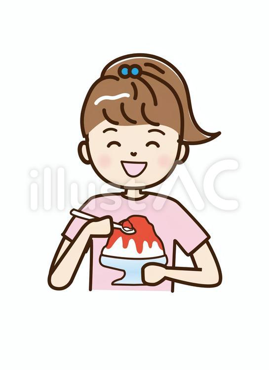 かき氷を食べる女の子イラスト - No: 2129957無料イラスト・フリー素材なら「イラストAC」
