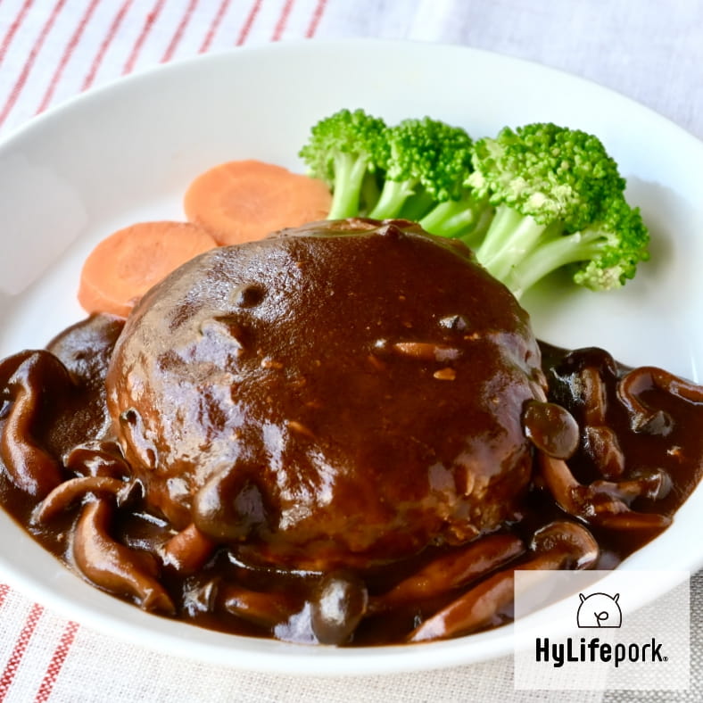 ハンバーグのきのこソース煮込み