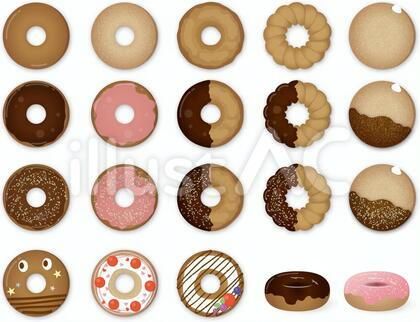 ドーナツのフリーイラスト素材 - 無料のイラスト素材 タダ絵