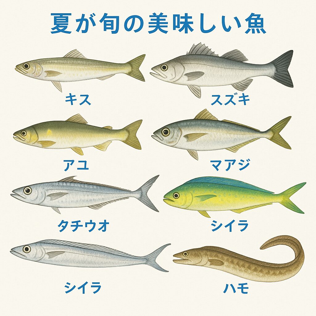 夏の食卓を彩る!旬の魚10選 読み方・豆知識・食べ方ガイド にし