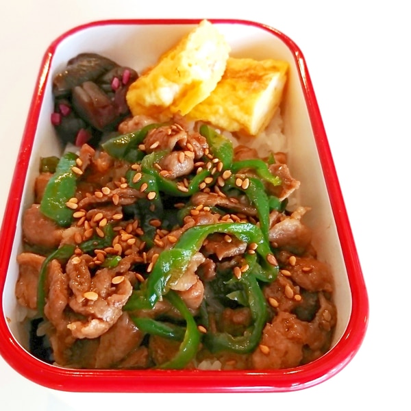 ご飯がすすむー！10分で絶品「鶏とピーマンの味噌炒め丼」弁当 - 朝時間.jp