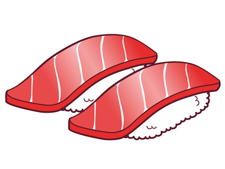 マグロの赤身の寿司の無料イラストイラストセンタ