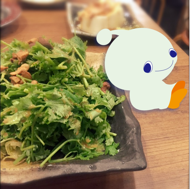 パクチーサラダにゴマドレ。蝶子のアレコレ