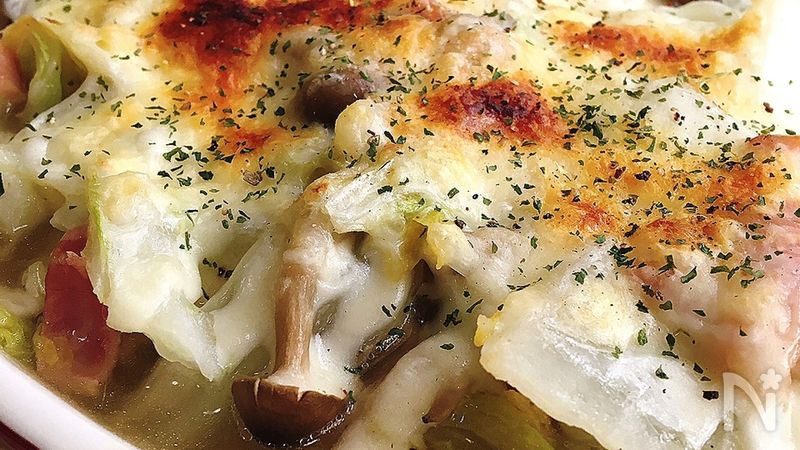 白菜のベーコンチーズ焼き