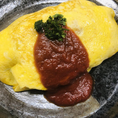 オムライス 包まないシンプル仕上げ