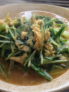 簡単！水菜の卵とじ