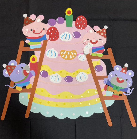 クリスマスの壁面ひよこ親子教室