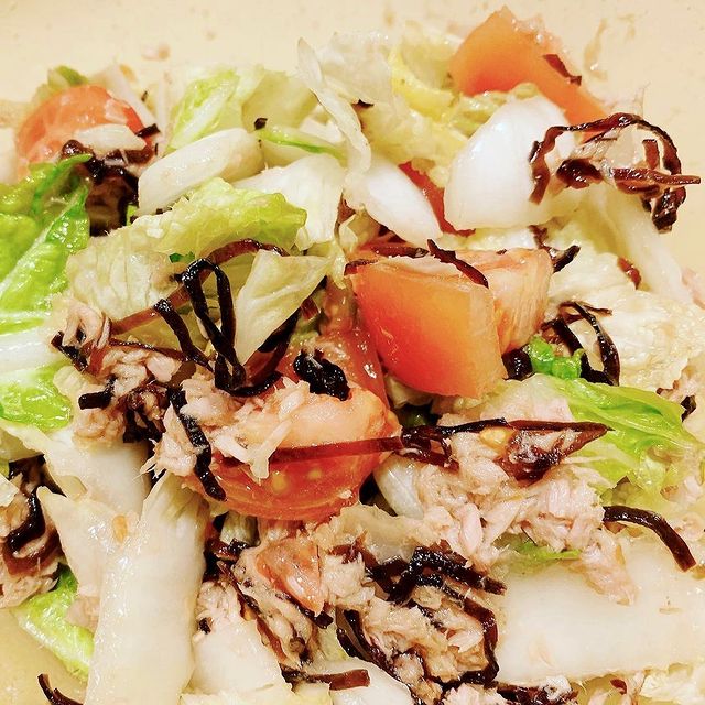 ツナと白菜の塩昆布マヨネーズサラダ♪花奈のおばんざい