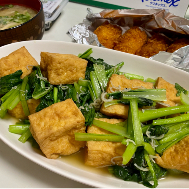 小松菜と厚揚げの煮びたし