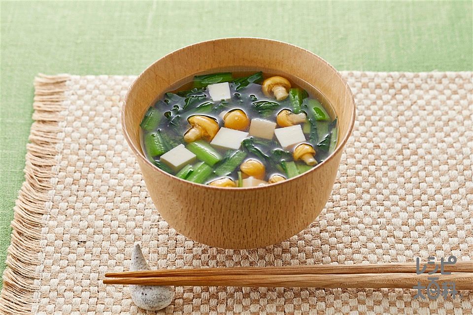 小松菜としめじ豆腐の味噌汁 レシピ・作り方 by sunflowers - 楽天レシピ